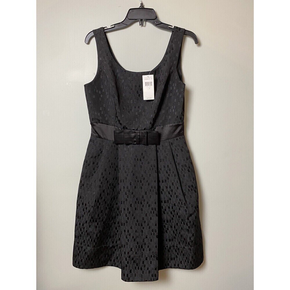 Max And Cleo Textured Fit Flare Cocktail Dress In Black Size 10 $174